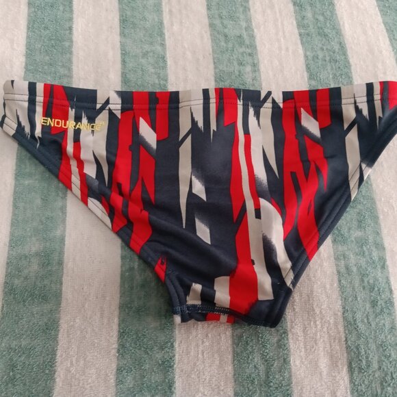 1" SPEEDO SWIM BRIEF, BLACK/RED/WHITE SIZE "S" (29"-30") (Pre-Owned) (*) - Picture 3 of 8